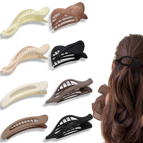 LifeDawn Flat Hair Clips for Women Girls,8PCS Flat Claw Clips French Hair Clips Duck Billed Hair ...