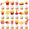 48pcs French Fries Cupcake Toppers French Fries Birthday Party Decorations Fast Food Party Decoration French Fries Theme Cupcake Picks for French Fries Birthday Party Baby Shower Supplies