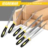 IEGREMAR 6pcs Metal Needle File Set, Mini Hand Metal Needle File Set, 3rd Generation Hardened Alloy Strength Steel Set, Includes Flat Warding, Round, Flat, Triangular, Square and Half - Round File