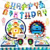 LaVenty 34 PCS Robot Birthday Party Supplies Robot Birthday Party Favors Robot Birthday Banner Robot Birthday Party Decoration Robot Birthday Party Plates and Napkins