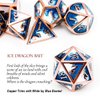 Haxtec Metal DND Dice Set Copper Blue White D&D Dice with Leather Dice Bag for Dungeons and Dragons RPG-Ice Dragon Bait