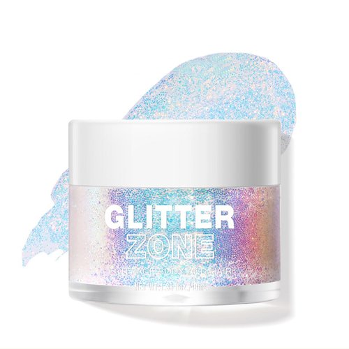 MIELIKKI Glitter Gel for Face and Body, Sparkling Holographic Body Shimmer Gel, Reflective Diamond Sequins Pigment for Eye Lip Hair Nails Paint, Festival Rave Accessories, 01