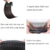 2Pcs Brown Black Hair Comb Bump It Up Volume Hair Base Insert Tool Hair Bun Invisible False Hair Clip Fluffy Styling Increased Hair Pad for Women