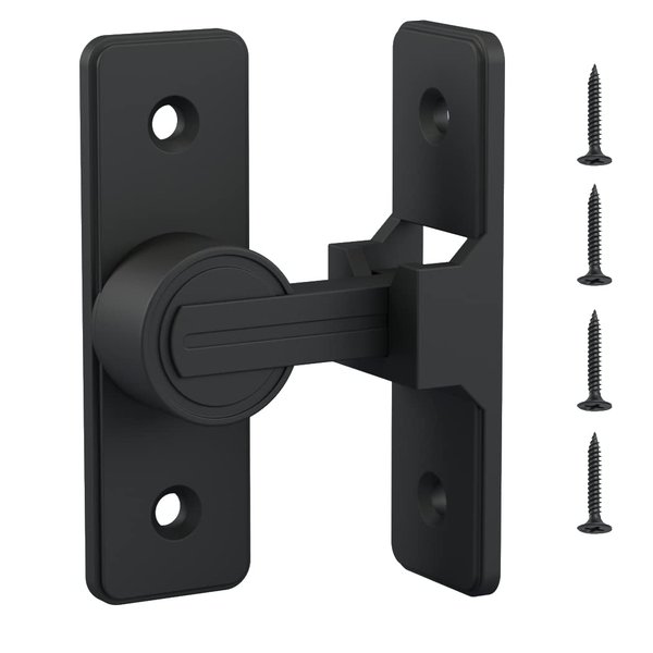 Barn Door Lock Latch – 90-Degree Barn Door Latch Sliding Lock – Home Security Door Lock for Bathroom, Garage, Bedroom, Cabinet, Barn – Durable Zinc Alloy Security Door Lock