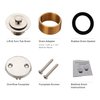Brushed Nickel Tub Drain Lift &Turn Tub Trim Set with Two-Hole Overflow Faceplate Conversion Kit Assembly, Hidrop Bathtub Drain Replacement Trim Kit and Universal Fine/Coarse Thread
