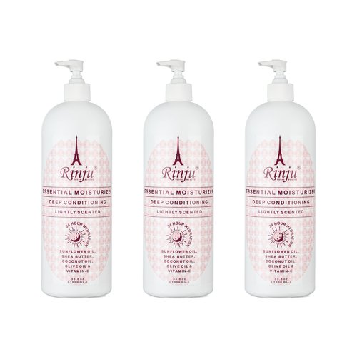 Rinju Pack of 3 Moisturizing Body Lotion - Non-Greasy Lotion for Dry Skin - 33.8 oz Shea Butter L...
