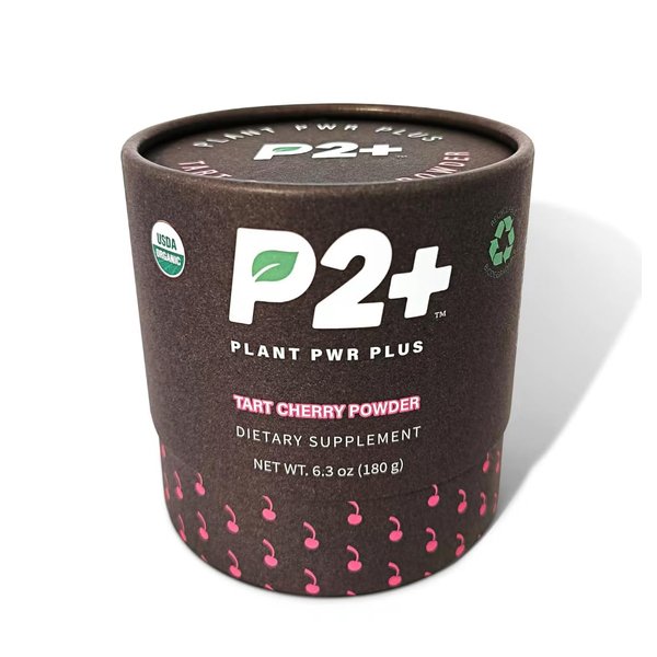 P2+ Tart Cherry Powder - Workout Recovery and Sleep Aid - Helps Reduce Muscle Soreness and Inflammation - Improve Sleep Quality - No Sugar Added - USDA Organic Certified - 30 servings, Take Daily
