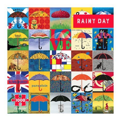 Re-marks Rainy Day Collage Puzzle, 1000-Piece Puzzle for All Ages