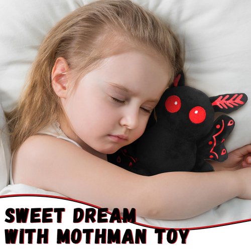 Jenaai Christmas Mothman Plush Toys Gifts Stuffed Baby Mothman Decoration Creepy Mothman Accessory Supplies Christmas Party Gifts Stuffers for Boys Girls(Moth)