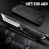 NedFoss Tactical Survival Knife with Fire Starter, Kydex Sheath, 440C Steel Blade, G10 Handle - Camping Gift for Men