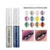 Quxunzzz Liquid Glitter Eyeshadow,Liquid Glitter Eyeliner Metallic Glitter Shimmer Eye Looks Waterproof Long Lasting Quick-Drying Sparkling Eye Shadow Makeup euphoria makeup 02
