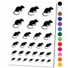 Rat Solid Temporary Tattoo Water Resistant Fake Body Art Set Collection - Purple (One Sheet)