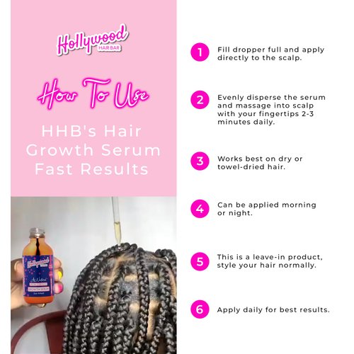 Hollywood Hair Bar | Hair Oil Regrowth Serum - Extra Strength, Vegan and Cruelty Free, Made with ...