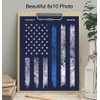Police Flag Art Print - Rustic Wall Art Poster - Chic Home Decor for Office, Man Cave, Station, Gift for Police Officer, First Responder - 8x10 Photo Unframed