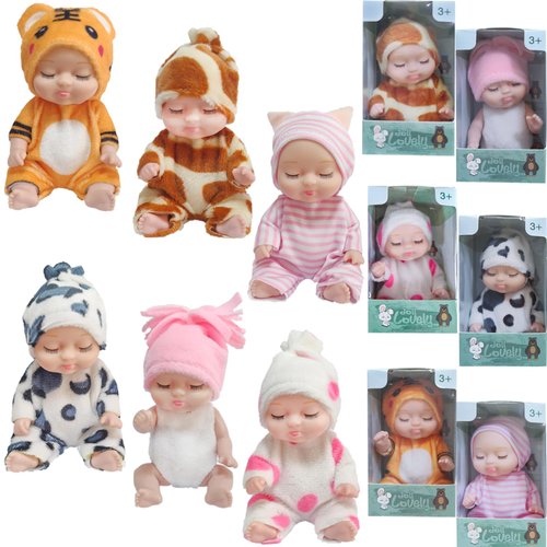 NILISWIEST Mini Rebirth Doll, Gift Box Miniature Doll, Toys for Kids Over 3 Years Old (Style B)