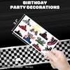 100 PCS Go Kart Car Temporary Tattoos Themed Birthday Party Decorations Favors Supplies Decor Karts Race Car Checkered Flag Racing Tattoo Stickers Gifts For Game Boys Girls Classroom School Prizes