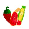 Giftable World 10 Inch Plush Pet Steak Corn and Chili with Squeaker & Crinkle Dog Chew Toy