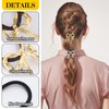 6Pcs Metal Bow Hair Ties, Silver Gold Hair Cuffs for Ponytails Holder, Elastic Bowknot Hair Scrunchies Elegant Hair Band Rope, Gold Hair Ties with Bows for Women Thick Thin Curly Hair Styling