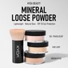 KYDA Mineral Powder Foundation, SPF 35 Loose Powder Foundation, Skin-improving Mineral Foundation, Buildable Lightweight Coverage, Natural Base Makeup, with Brush, Medium Beige