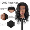 100% Mannequin Head Human Hair, 16" Human Hair Manikin Head Cosmetology Doll Head for Hairdresser Practice Braiding with Free Clamp Holder and Tools(16 Inch)