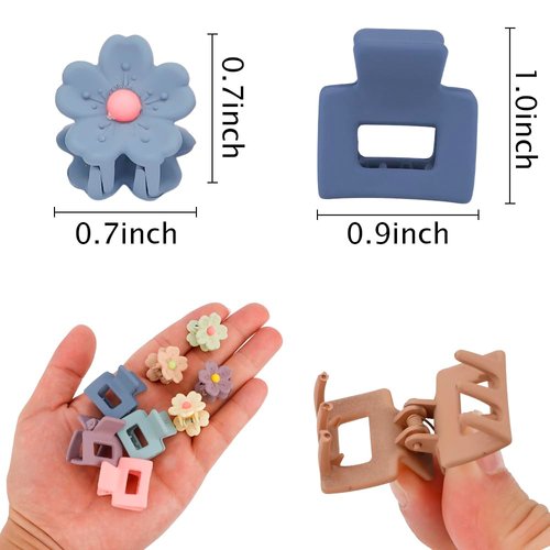 Ahoney 20Pcs Small Hair Claw Clips for Girls Women, Cute 1inch Mini Flower Tiny Hair Clips for Hair Decorations for Kids Jaw Clips Strong Hold Hair Accessories Hair Barrettes (Colorful)