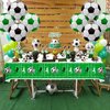 PIXHOTUL Soccer Party Decorations - 3 Pcs Rectangle Soccer Tablecloths, 8 Pcs Foil Soccer Balloons Soccer Field Disposable Table Cover for Sports Event Game Day Soccer Birthday Party Supplies
