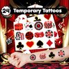 48 Casino 24PCS Casino Temporary Tattoos Sticker 24PCS Slap Bracelets Perfect for Themed Birthday Party Favors Baby Showers or Classroom Rewards Ideal Decor and Gifts for Girls and Boys