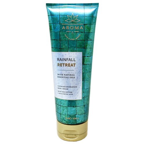 Bath & Body Works Aroma Rainfall Retreat Deluxe Value Pack with a Fresh Forest Bar Soap - Body Cream - Body Lotion - Shave Gel and Essential Oil Mist - Full Size