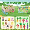 Toddler Montessori Wooden Farm Toys | Babies 12-18 Months Toy with Game Map for 1 2 3 Year Old Boys Girls | 1st First Birthday Gifts for 1-2 Years | Wood Learning Educational Toys Fine Motor Skills