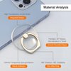 [2 Pack] Transparent Finger Ring Cell Phone Ring Holder Stand,360 Degree Rotation and 180 Degree Adjustable Finger Ring Kickstand with Polished Electroplated Phone Grip-Round