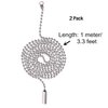 Shappy 2 Pack Steel Beaded Ball Pull Chain String Extension with Connector for Ceiling Fan Light Fixture Light Bulb Switch Chain Extender, 1 Meter Length