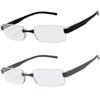 Success Eyewear Reading Glasses Set of 2 Rimless Ultra Lightweight Comfort Glasses for Reading for Men and Women +2.25