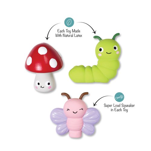 Fringe Studio "Keeping IT Natural, Set of 3, Latex Dog Toy Sets, Pet Shop Collection (367052)