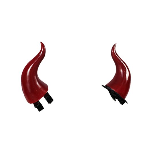 Dark Gothic Devil Horns Ghost Hairpin Edge Hair clips Skull Butterfly Bat Ear Costume Halloween Cartoon Hair Accessories (red Devil Horns)
