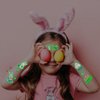 Cerlaza Glow Easter Tattoos for Kids Party Favors, Easter Luminous Temporary Tattoos for Girls Boys Bunny Decorations, Easter Egg Tattoo Stickers for Easter Basket Fillers-10 Sheets