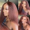 Copper Red Yaki Straight Bundles Human Hair Color 33 Bundles Reddish Borwn Kinky Straight Bundles Double Weft Remy Bundles Human Hair Bundles Silky and Soft for Black Women (22 24 26 inch,3 Bundles)