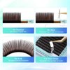 NAGARAKU Eyelash Extensions Dark Brown Color 0.10mm C curl 7-15mm Mix Tray Individual Lashes Classic Faux Mink Volume 20 rows Soft Light