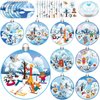 Motipuns 48 Sets Winter Craft Kit DIY Felt Animal Polar Sticker Set Winter Ornaments Kit Make Your Own Felt Animal Polar Decals Decorations for Christmas Arts and Crafts Party Favors Supplies
