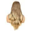 MocNeavian 24 Inches Blonde Wigs Long Wavy Wigs for Women Middle Part Ombre Blonde Wigs for Women Natural Looking Synthetic Heat Resistant Fiber Wig Women's Wigs for Daily Use Women's Charming Wigs