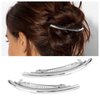 Iaceble French Metal Bar Hairclip Barrette Silver Tube Bar Hair Clips Geometric Bar Hair Barrette Metal Ponytail Holder Hairclip Headclip Polished Bar Hairclips Decorative Hair Accessories for Women