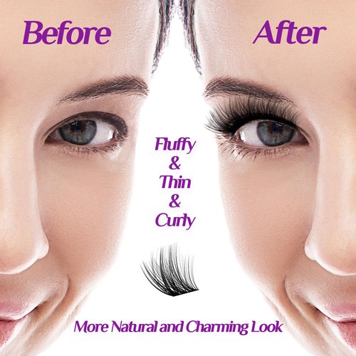 Lash Clusters DIY Eyelash Extension: Mega Volume C D Curl Individual Lashes 90PCS - Eyelash Clusters Extensions Wispy Natural Look False Lashes Cluster Fake DIY at Home 9-16mm RW01 by Risute