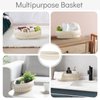 Dahey Woven Basket Macrame Storage Basket for Toilet Tank Top Boho Bathroom Decor Toilet Paper Basket for Bathroom Organizing, Gift Baskets Empty for Counter Table Bedroom Living Room Nursery, White