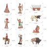 Sinmelechtra Westside Cowboy Figures Playsets 10PCS Indian Chief,Cowboy, Tent,Covered Wagon Desktop Decoration Collection Party Favors Toys for Boys Girls Kids