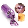 GL-Turelifes Mermaid Chunky Glitter Gel Chameleon Glitter Body Gel Festival Glitter Cosmetic for Face Body Hair Nails Makeup Scale Polarized Sequins Glitter Eyeshadow 30ml (#16 Silver Purple)