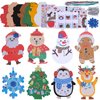24 Sets Christmas Craft Kits Winter Crafts DIY Christmas Ornaments Decorations Art Sets Foam Santa Reindeer Snowman Christmas Stickers Holiday Season Classroom Activities Party Favors