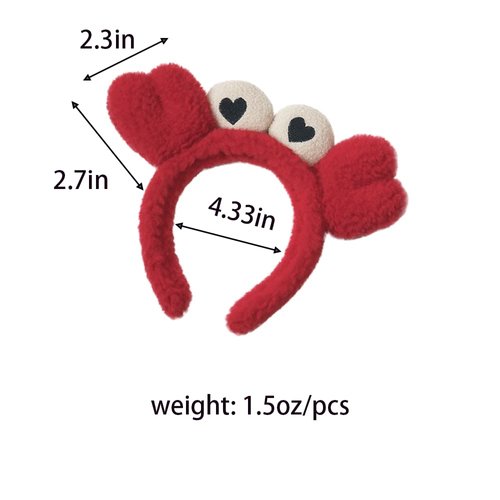 ZHOUMEIWENSP Red Crab claw Headband for Women SPA Skin Care Facial Hair Band Makeup Washing Hair Accessories (Red Crab claw)