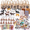 Winrayk 110Pcs Horse Birthday Party Favors Supplies Non-Woven Gift Bags Horse Figurine Make Your Own Stickers Horse Gifts Toys Kids Western Cowboy Cowgirl Animal Horse Birthday Party Supplies Decor