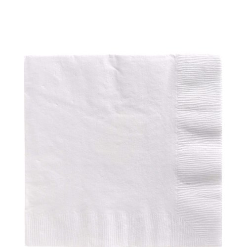 Premium Frosty White Luncheon 2-Ply Paper Napkins - 6.5" x 6.5" (100 Pc) - Eco-Friendly Napkins for Parties & Holidays