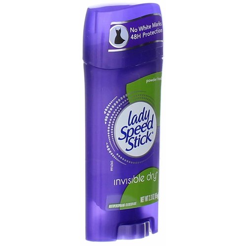 Lady Speed Stick Invisible Dry Antiperspirant Deodorant, Powder Fresh - 2.3 ounce (6 Pack)