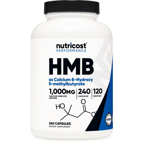 Nutricost HMB (Beta-Hydroxy Beta-Methylbutyrate) 1000mg (240 Capsules) - 500mg Per Capsule, 120 Servings - Gluten Free and Non-GMO
